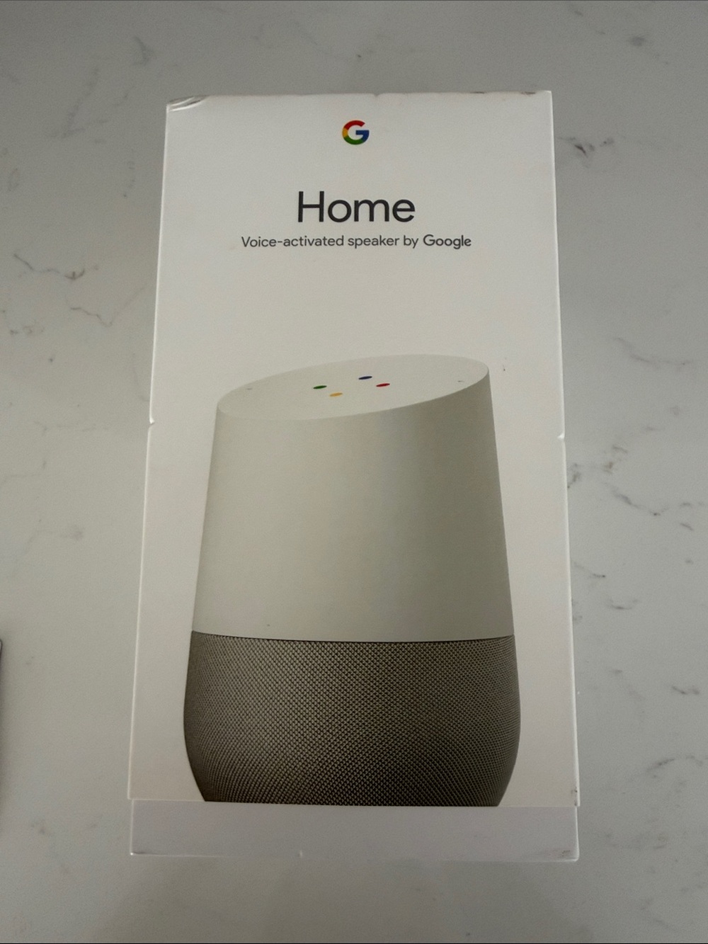 google Home Smart Speaker in White and Gray